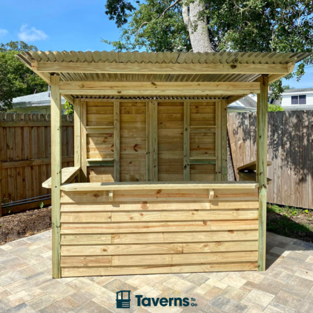 Taverns-To-Go Castlebar 8x5 Medium Outdoor Wooden Bar Installed – (TTG-CB)