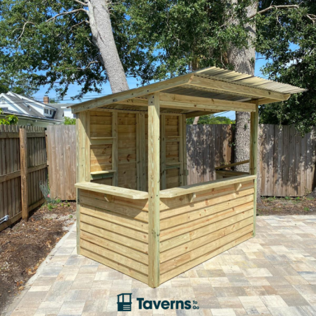 Taverns-To-Go Castlebar 8x5 Medium Outdoor Wooden Bar Installed – (TTG-CB)