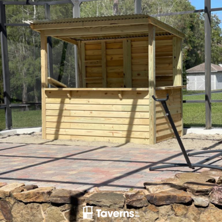 Taverns-To-Go Castlebar 8x5 Medium Outdoor Wooden Bar Installed – (TTG-CB)