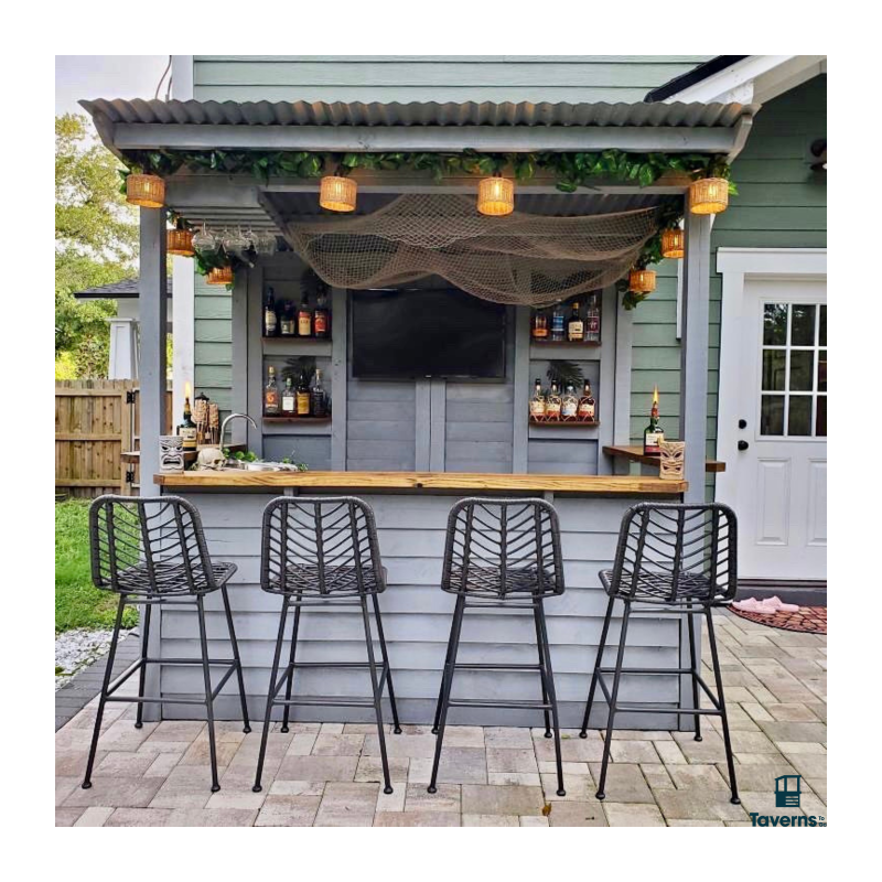 Taverns-To-Go Castlebar 8x5 Medium Wooden Bar Installed – (TTG-CB)