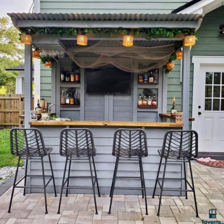 Taverns-To-Go Castlebar 8x5 Medium Wooden Bar Installed – (TTG-CB)