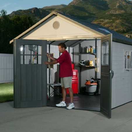 Lifetime 11x13 Plastic Storage Shed Kit with 9ft Wide Doors [60187-0125]