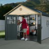Lifetime 11x13 Plastic Storage Shed Kit with 9ft Wide Doors [60187-0125]