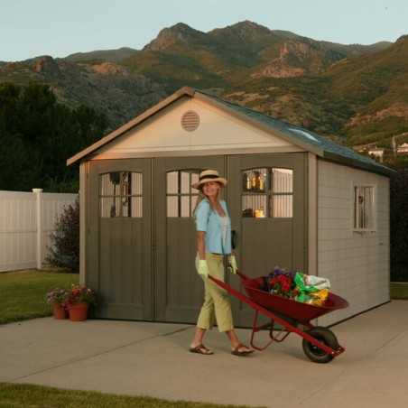 Lifetime 11x13 Plastic Storage Shed Kit with 9ft Wide Doors [60187-0125]