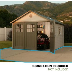 Lifetime 11x13 Plastic Storage Shed Kit with 9ft Wide Doors [60187-0125]