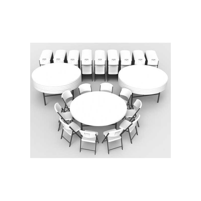 Lifetime 72" Round Table and Chair Set (80583)