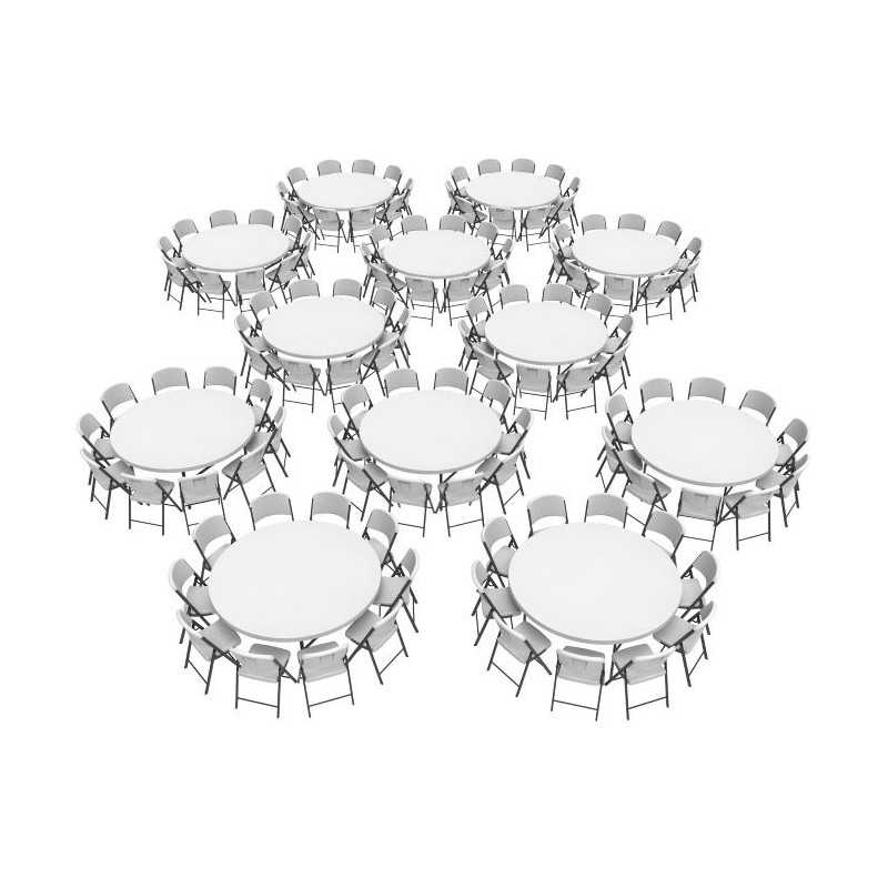Lifetime 72" Round Table and Chair Set (80583)