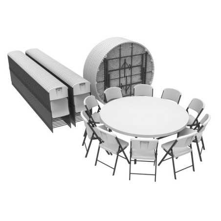 Lifetime 72" Round Table and Chair Set (80583)