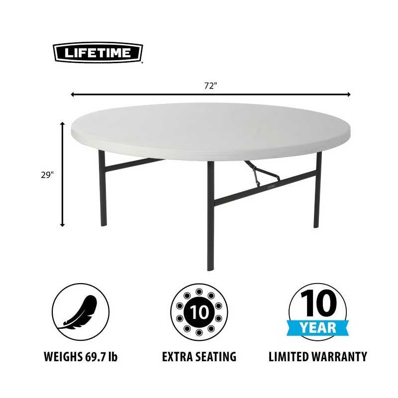 Lifetime 72" Round Table and Chair Set (80583)