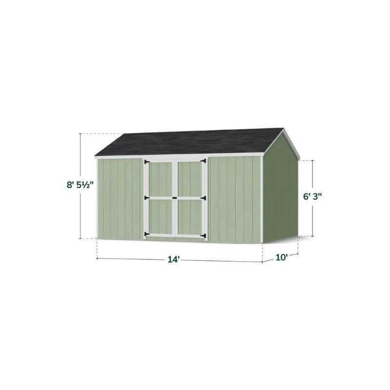 Little Cottage Co. Value Gable 10x14 Wood Storage Shed Kit - Side Entry (10x14 VGS-SE-PC)
