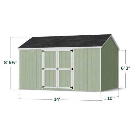 Little Cottage Co. Value Gable 10x14 Wood Storage Shed Kit - Side Entry (10x14 VGS-SE-PC)