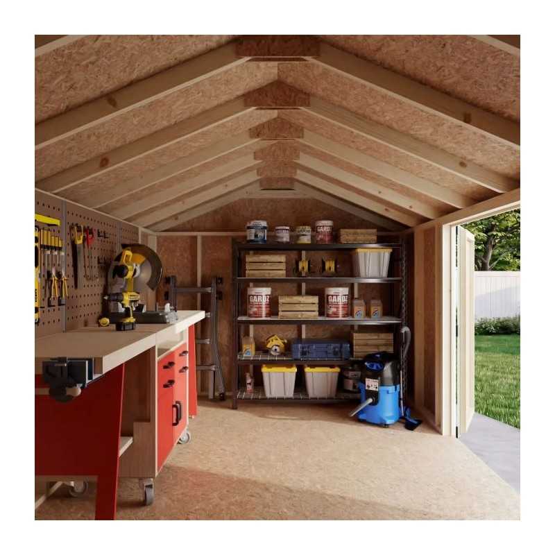 Little Cottage Co. Value Gable 10x14 Wood Storage Shed Kit - Side Entry (10x14 VGS-SE-PC)