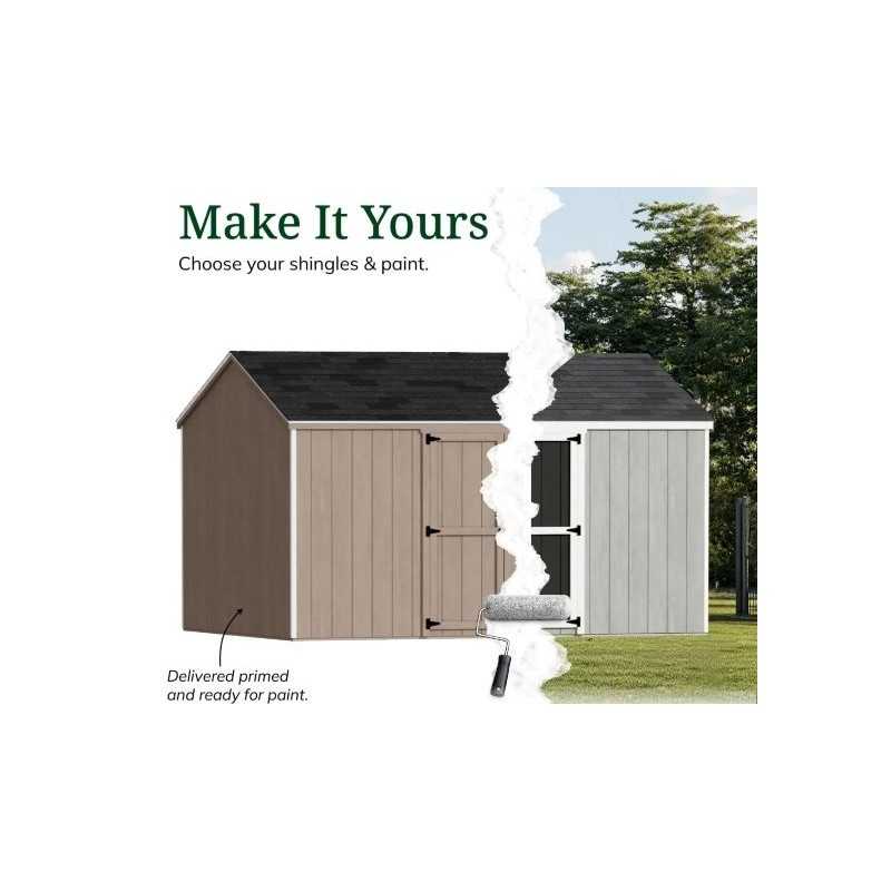 Little Cottage Co. Value Gable 10x14 Wood Storage Shed Kit - Side Entry (10x14 VGS-SE-PC)