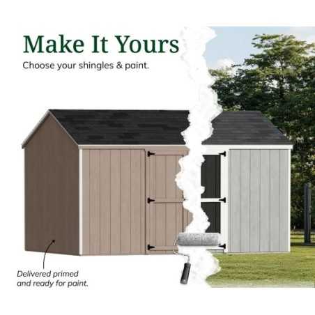 Little Cottage Co. Value Gable 10x14 Wood Storage Shed Kit - Side Entry (10x14 VGS-SE-PC)