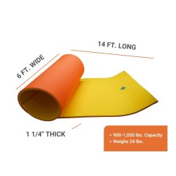 Aqua Lily 14ft x 6ft x 1-1/4 inch Value Wateraft Pad Float - (AQLGEN614)