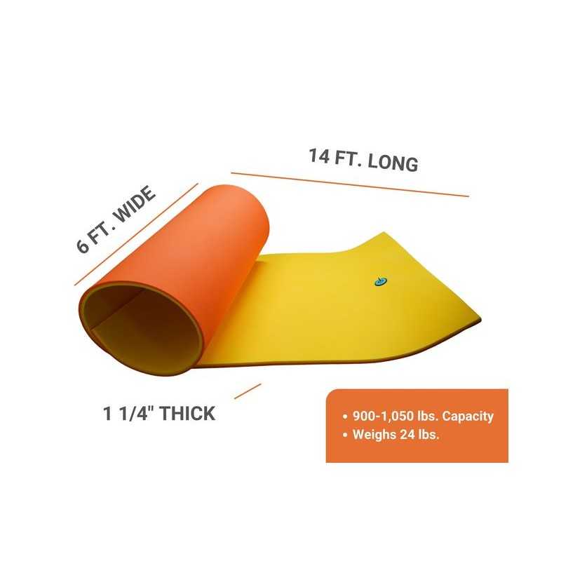Aqua Lily 14ft x 6ft x 1-1/4 inch Value Wateraft Pad Float - (AQLGEN614)