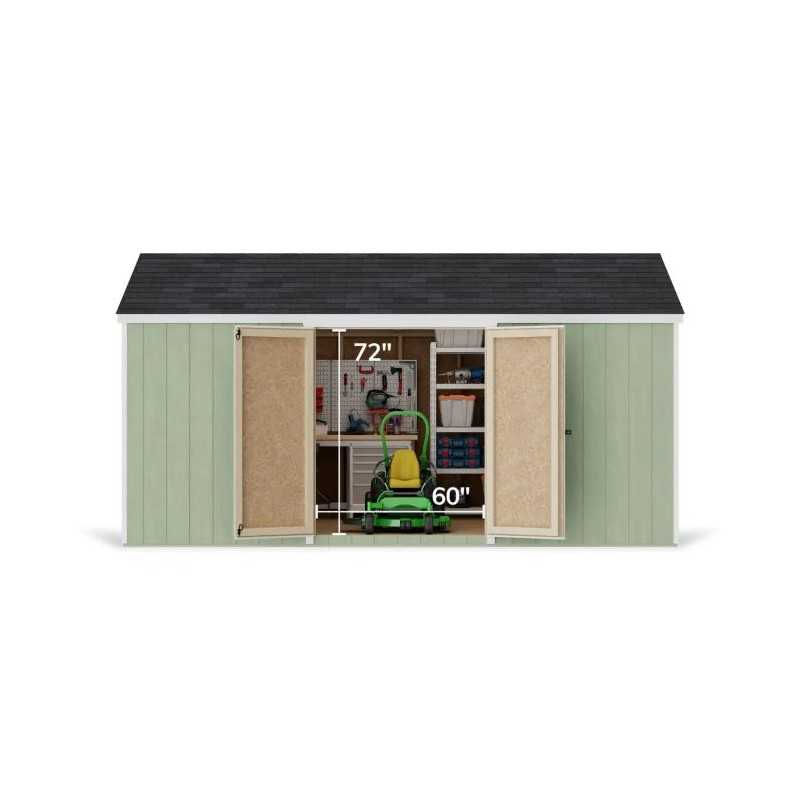 Little Cottage Co. Value Gable 10x16 Wood Storage Shed Kit - Side Entry (10x16 VGS-SE-PC)