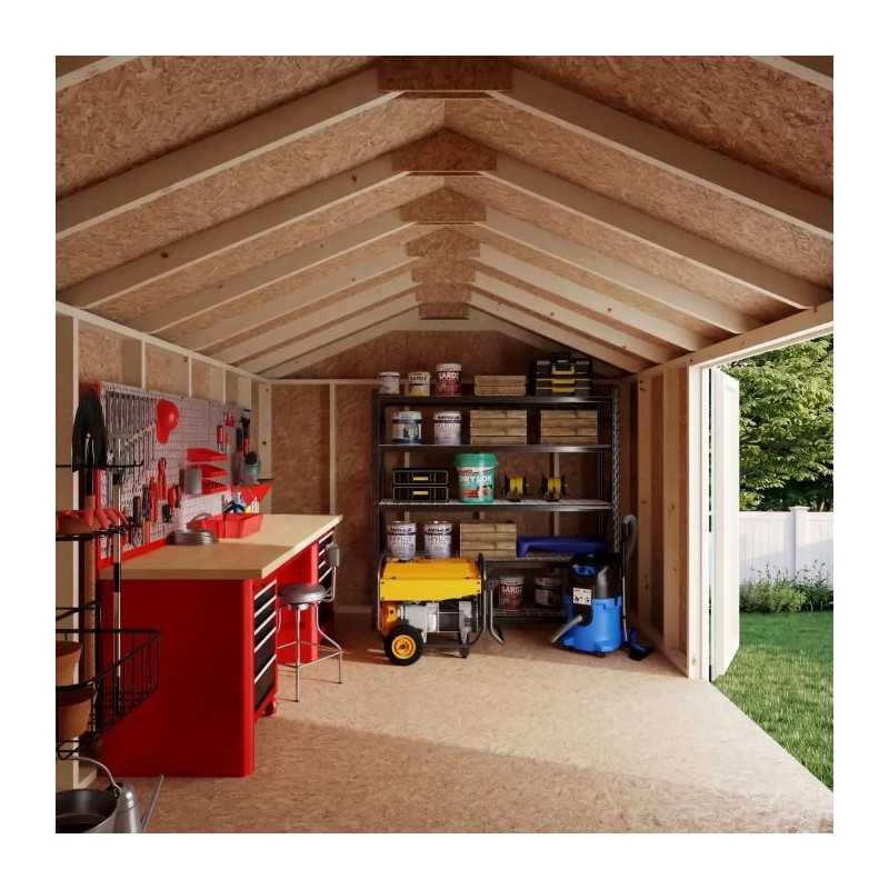 Little Cottage Co. Value Gable 10x16 Wood Storage Shed Kit - Side Entry (10x16 VGS-SE-PC)