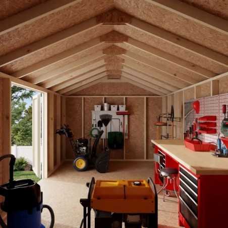 Little Cottage Co. Value Gable 10x16 Wood Storage Shed Kit - Side Entry (10x16 VGS-SE-PC)