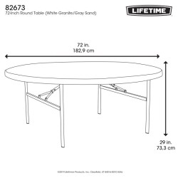 Lifetime 72-inch Round Table - 12 Pack (82673)