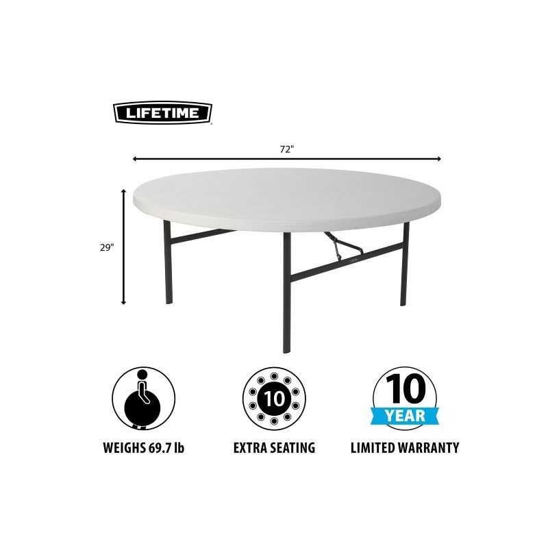 Lifetime 72-inch Round Table - 12 Pack (82673)