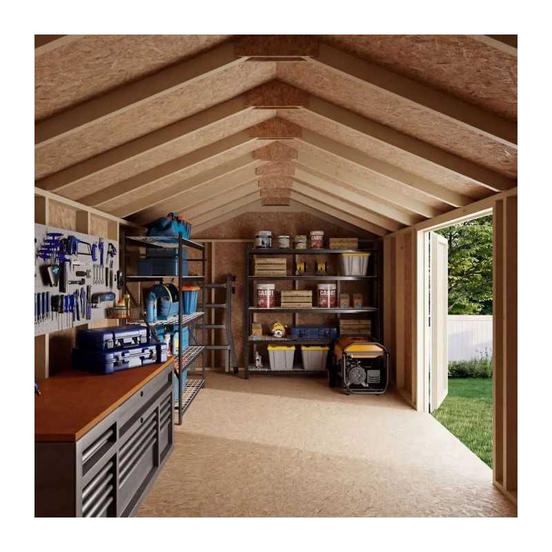 Little Cottage Co. Value Gable 10x18 Wood Storage Shed Kit - Side Entry (10x18 VGS-SE-PC)