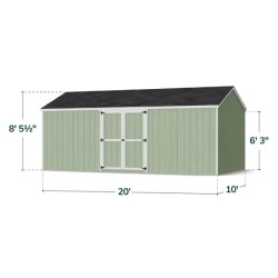 Little Cottage Co. Value Gable 10x20 Wood Storage Shed Kit - Side Entry (10x20 VGS-SE-PC)