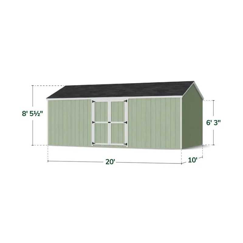 Little Cottage Co. Value Gable 10x20 Wood Storage Shed Kit - Side Entry (10x20 VGS-SE-PC)