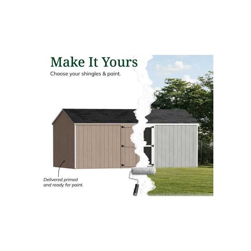Little Cottage Co. Value Gable 10x20 Wood Storage Shed Kit - Side Entry (10x20 VGS-SE-PC)