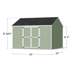 Little Cottage Co. Value Gable 12x12 Wood Storage Shed Kit - Side Entry (12x12 VGS-SE-PC)
