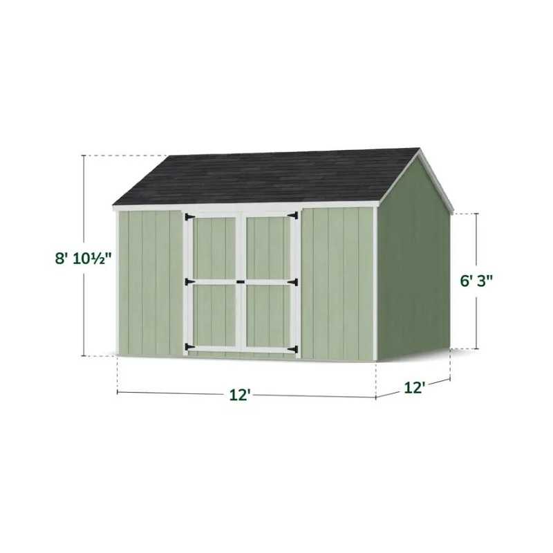 Little Cottage Co. Value Gable 12x12 Wood Storage Shed Kit - Side Entry (12x12 VGS-SE-PC)