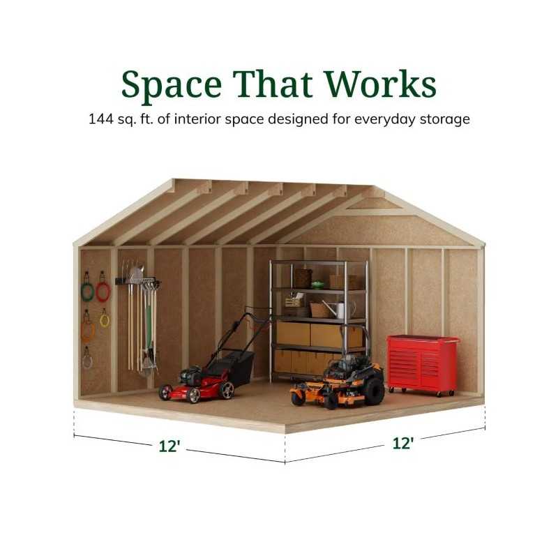 Little Cottage Co. Value Gable 12x12 Wood Storage Shed Kit - Side Entry (12x12 VGS-SE-PC)
