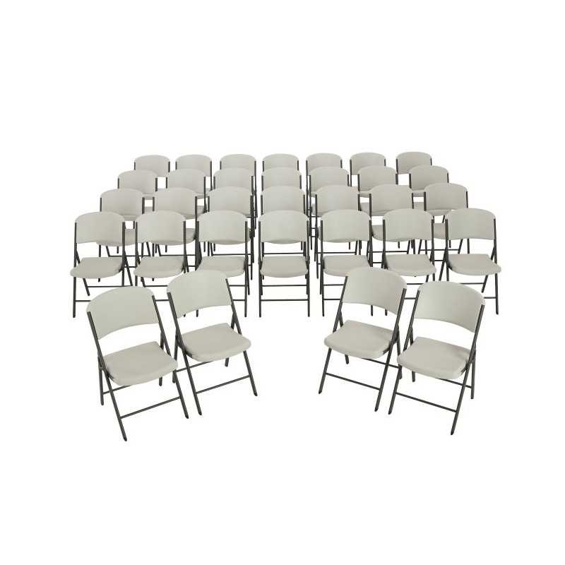 Lifetime (4) 60-Inch Round Stacking Table and (32) Chair Set - Commercial (80501)