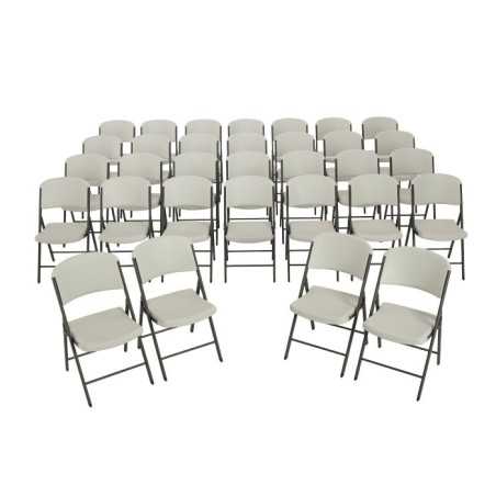 Lifetime (4) 60-Inch Round Stacking Table and (32) Chair Set - Commercial (80501)