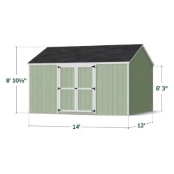 Little Cottage Co. Value Gable 12x14 Wood Storage Shed Kit - Side Entry (12x14 VGS-SE-PC)