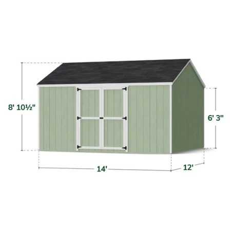 Little Cottage Co. Value Gable 12x14 Wood Storage Shed Kit - Side Entry (12x14 VGS-SE-PC)