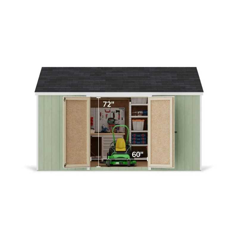 Little Cottage Co. Value Gable 12x12 Wood Storage Shed Kit - Side Entry (12x12 VGS-SE-PC)
