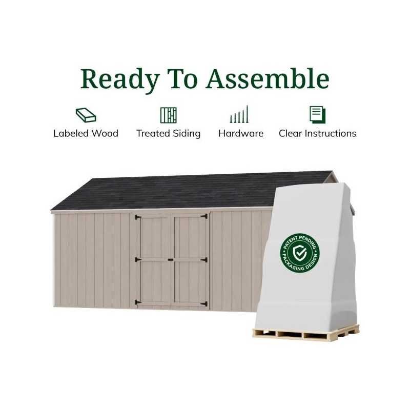 Little Cottage Co. Value Gable 12x18 Wood Storage Shed Kit - Side Entry (12x18 VGS-SE-PC)