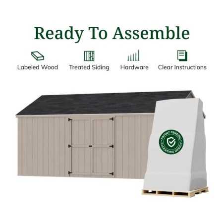 Little Cottage Co. Value Gable 12x18 Wood Storage Shed Kit - Side Entry (12x18 VGS-SE-PC)