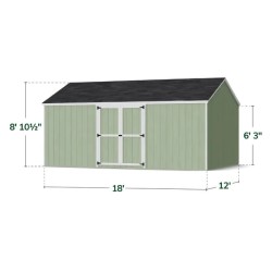 Little Cottage Co. Value Gable 12x18 Wood Storage Shed Kit - Side Entry (12x18 VGS-SE-PC)