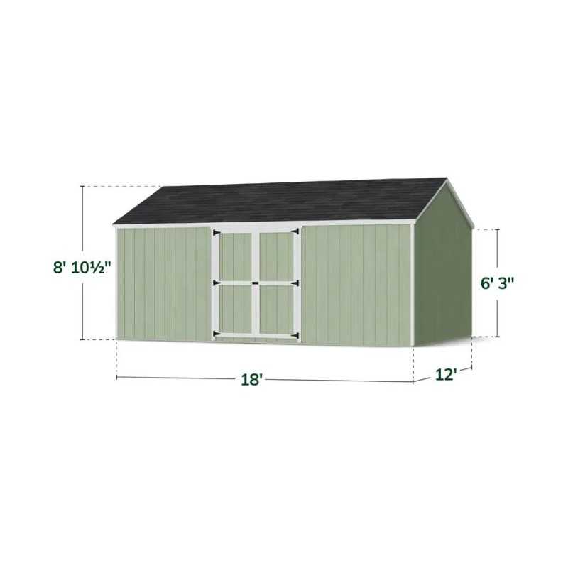 Little Cottage Co. Value Gable 12x18 Wood Storage Shed Kit - Side Entry (12x18 VGS-SE-PC)