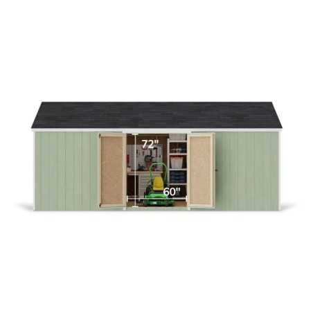 Little Cottage Co. Value Gable 12x20 Wood Storage Shed Kit - Side Entry (12x20 VGS-SE-PC)
