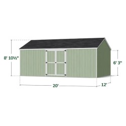 Little Cottage Co. Value Gable 12x20 Wood Storage Shed Kit - Side Entry (12x20 VGS-SE-PC)