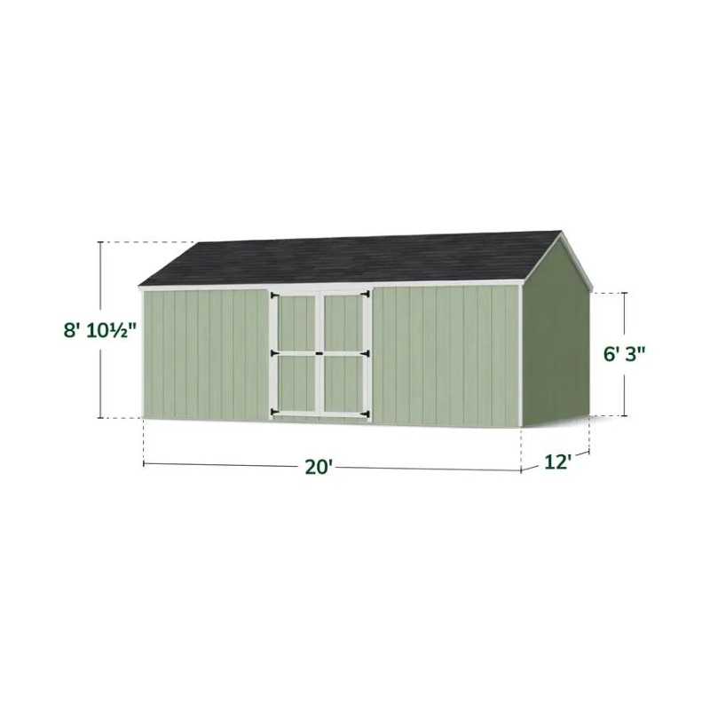 Little Cottage Co. Value Gable 12x20 Wood Storage Shed Kit - Side Entry (12x20 VGS-SE-PC)