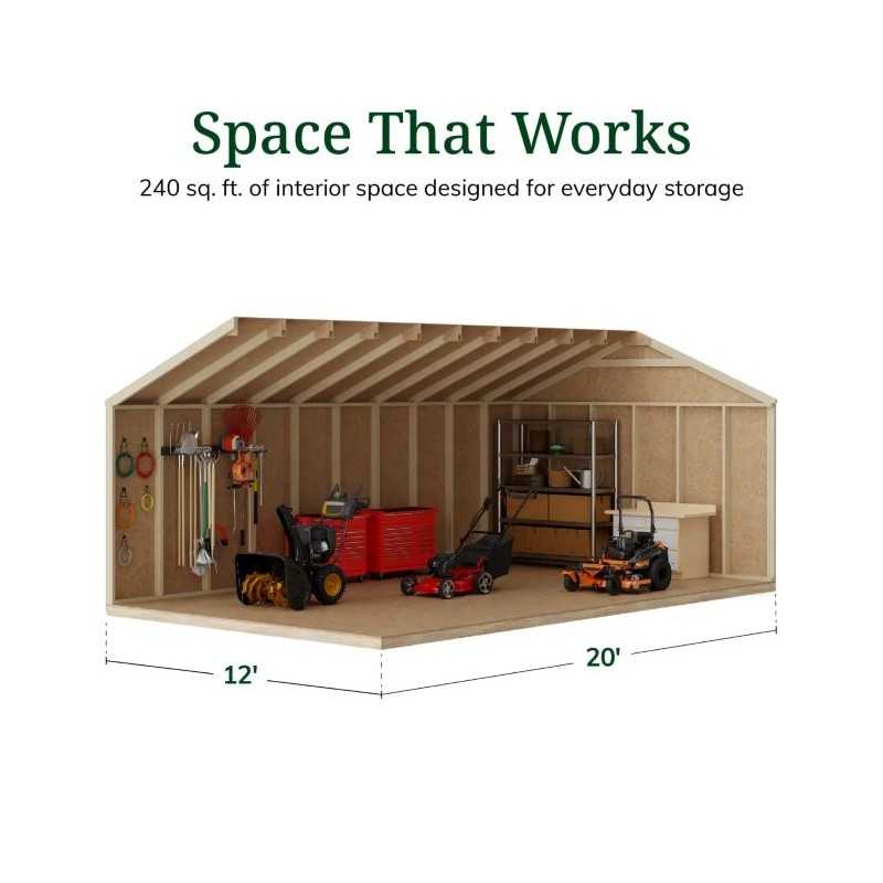 Little Cottage Co. Value Gable 12x20 Wood Storage Shed Kit - Side Entry (12x20 VGS-SE-PC)