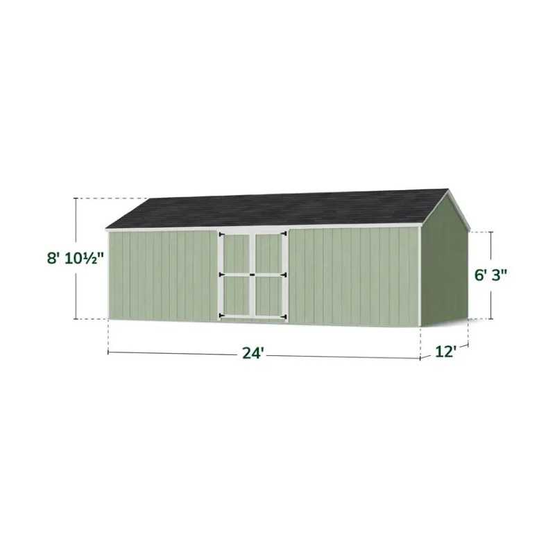 Little Cottage Co. Value Gable 12x24 Wood Storage Shed Kit - Side Entry (12x24 VGS-SE-PC)