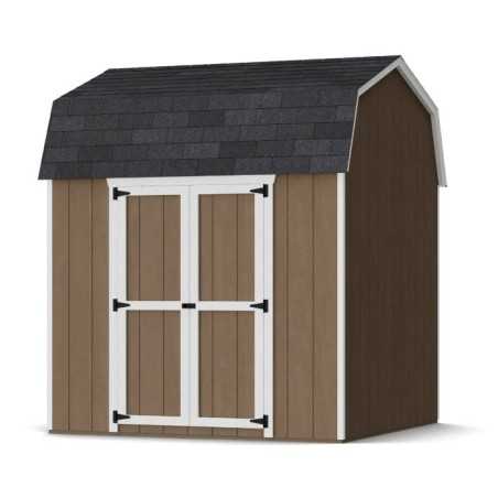 Little Cottage Co. Value Gambrel 8x8 Barn Shed Kit w/ 6' Sidewall - Side Entry (8x8 VGB-6-SE-PC)