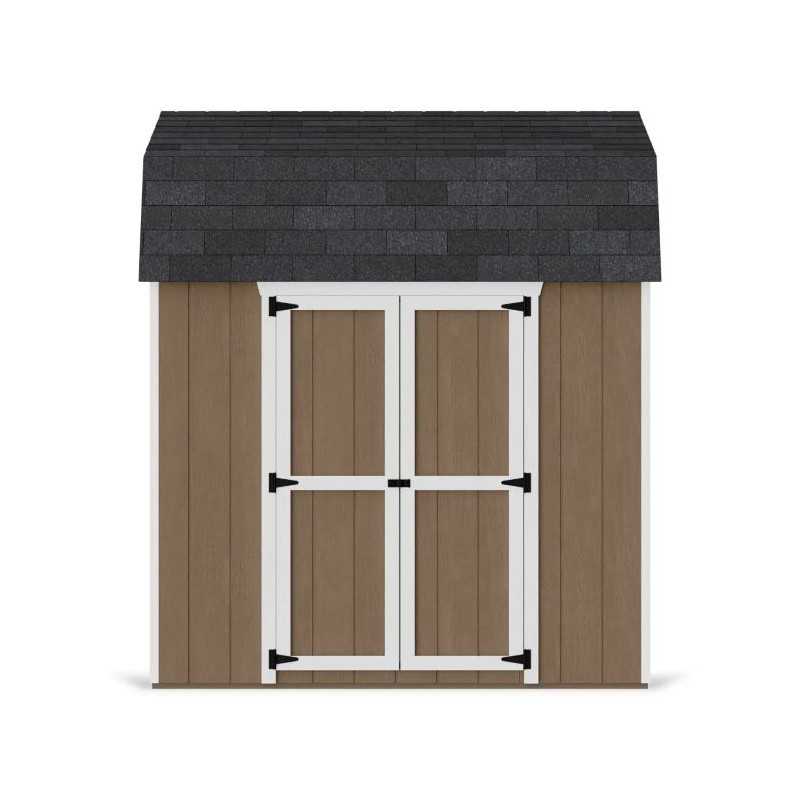 Little Cottage Co. Value Gambrel 8x8 Barn Shed Kit w/ 6' Sidewall - Side Entry (8x8 VGB-6-SE-PC)