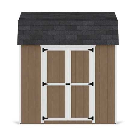 Little Cottage Co. Value Gambrel 8x8 Barn Shed Kit w/ 6' Sidewall - Side Entry (8x8 VGB-6-SE-PC)