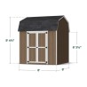Little Cottage Co. Value Gambrel 8x8 Barn Shed Kit w/ 6' Sidewall - Side Entry (8x8 VGB-6-SE-PC)